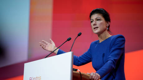 Sahra Wagenknecht, leader of the Sahra Wagenknecht Alliance (BSW) and candidate for chancellor, at a party congress on January 12, 2025 in Bonn, Germany.