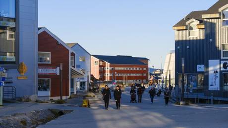 A pedestrian area in Nuuk, the capital of Greenland.