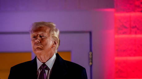 US President-elect Donald Trump attends a private party and fireworks show at Trump National Golf Club on January 18, 2025 in Sterling, Virginia