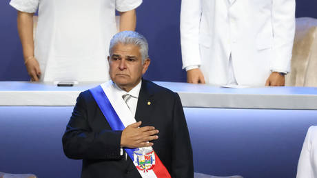 Panamanian President Jose Mulino at an event in Panama City on July 1, 2024.