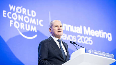 German Chancellor Olaf Scholz in Davos, Switzerland, January 21, 2025